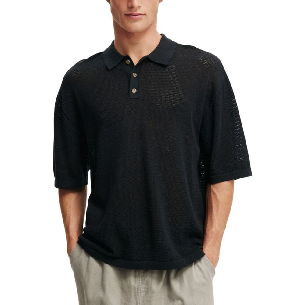 Cotton On Mens Knitted Polo Shirt, NWT